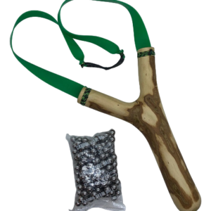 Resortera Profesional De Madera con Canicas, Liga Verde