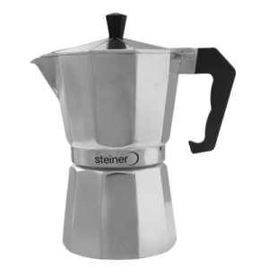 Cafetera Steiner de Aluminio Para Espresso 6 Tazas, 300 ml