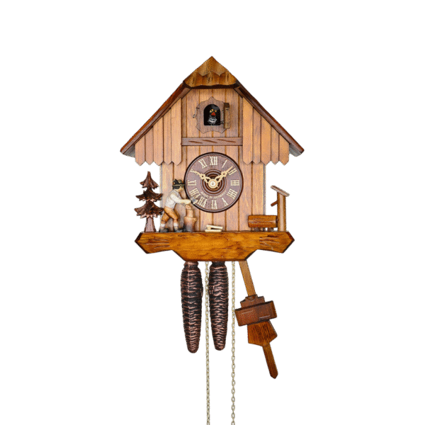 Reloj Cucú de Madera August Schwer Casa de Leñador Móvil