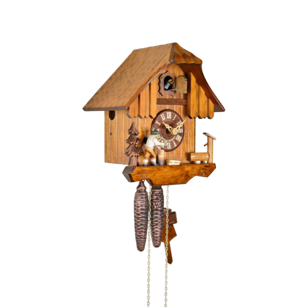 Reloj Cucú de Madera August Schwer Casa de Leñador Móvil - Imagen 2