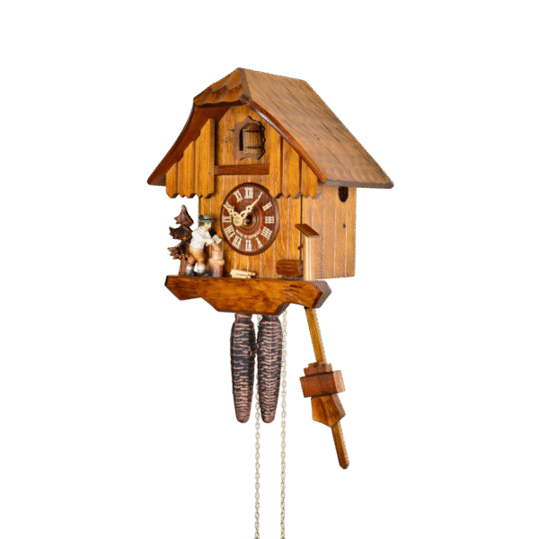 Reloj Cucú de Madera August Schwer Casa de Leñador Móvil - Imagen 3