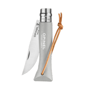 Navaja Opinel No.6 Color Gris Aventurero Nube con Cordón
