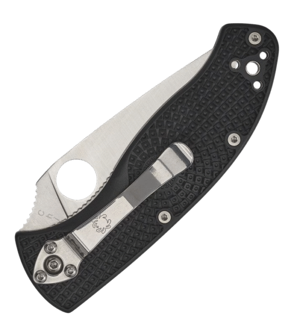 Navaja Spyderco Tenacious Linerlock Negro FRN PS Hoja Mixta - Imagen 9