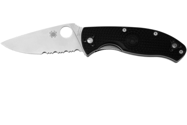 Navaja Spyderco Tenacious Linerlock Negro FRN PS Hoja Mixta - Imagen 2