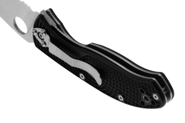 Navaja Spyderco Tenacious Linerlock Negro FRN PS Hoja Mixta - Imagen 7