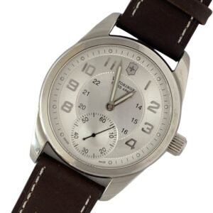 Reloj Victorinox Swiss Army 24152 Embajador Xl Bisel Plateado Correa cafe