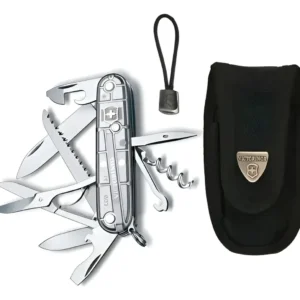 Navaja Victorinox Huntsman Silvertech Con Cordón Y Funda de nylon