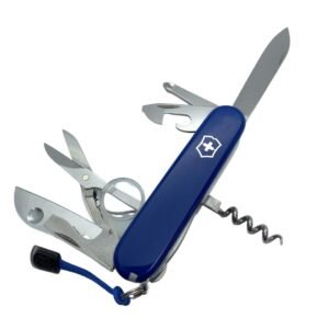 Navaja Victorinox Explorer Custom Hoja Spyderco nueva cachas Azul Con Cordón