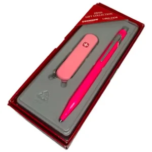 Kit de Navaja Wenger Executive 81 Duo con Bolígrafo Caran D'ache Rosa