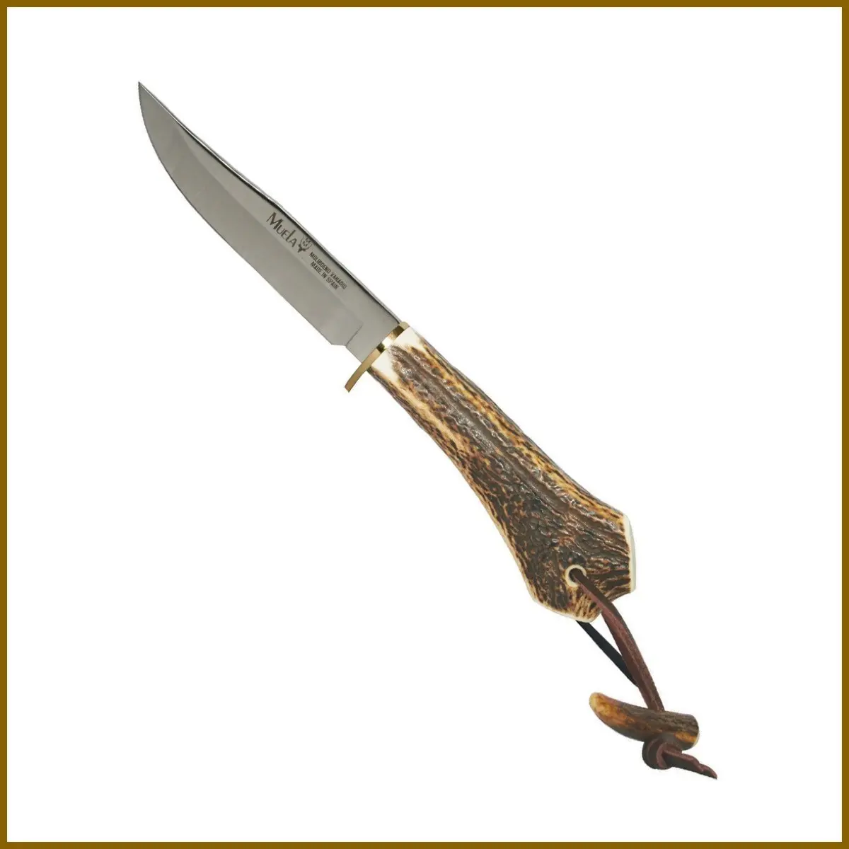 Cuchillo Muela Gred 13h Asta De Ciervo Lanyard - Imagen 4